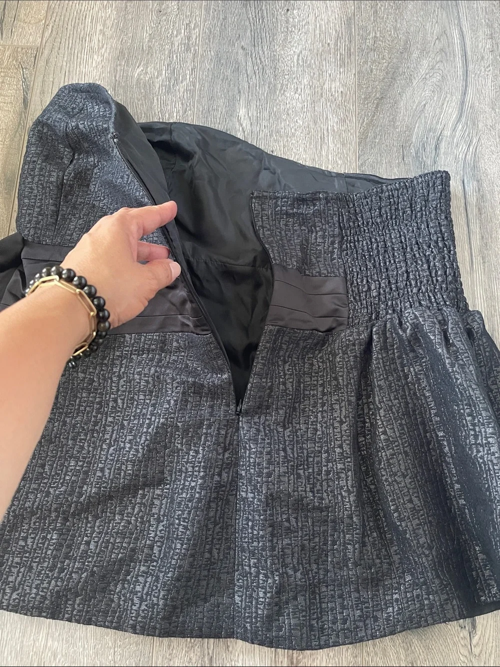 Lane Bryant Black Strapless Bow-Waist Textured Bustier Top - Picture 6 of 9